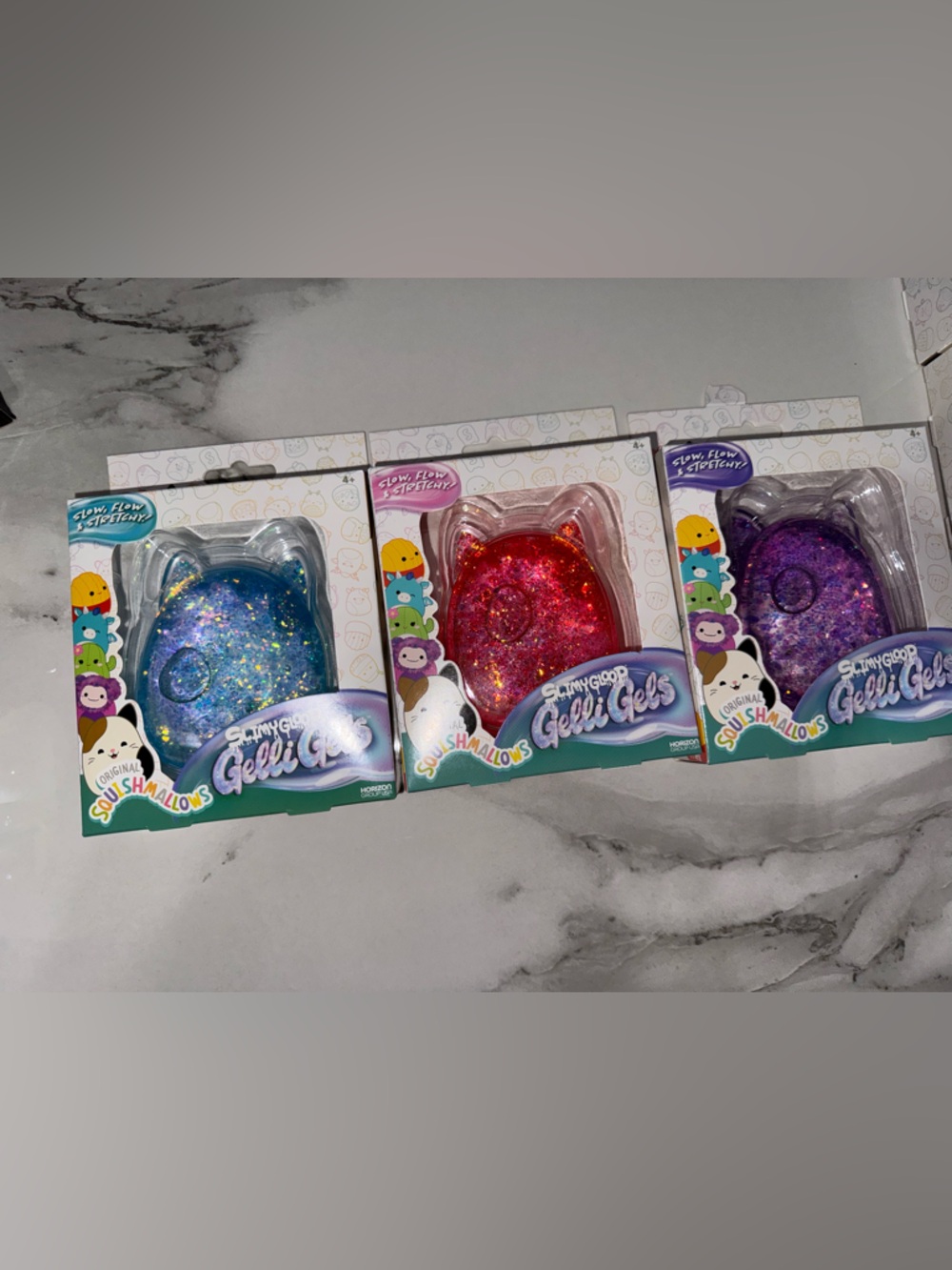 Squishmallows Glitter slimy glood gelli  Gels Packs  - Blue, pink , Purple